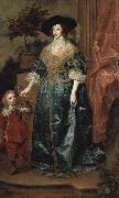 Anthony Van Dyck Portrat der Konigin Henrietta Maria, mit Zwerg Sir Jeffrey Hudson oil painting reproduction